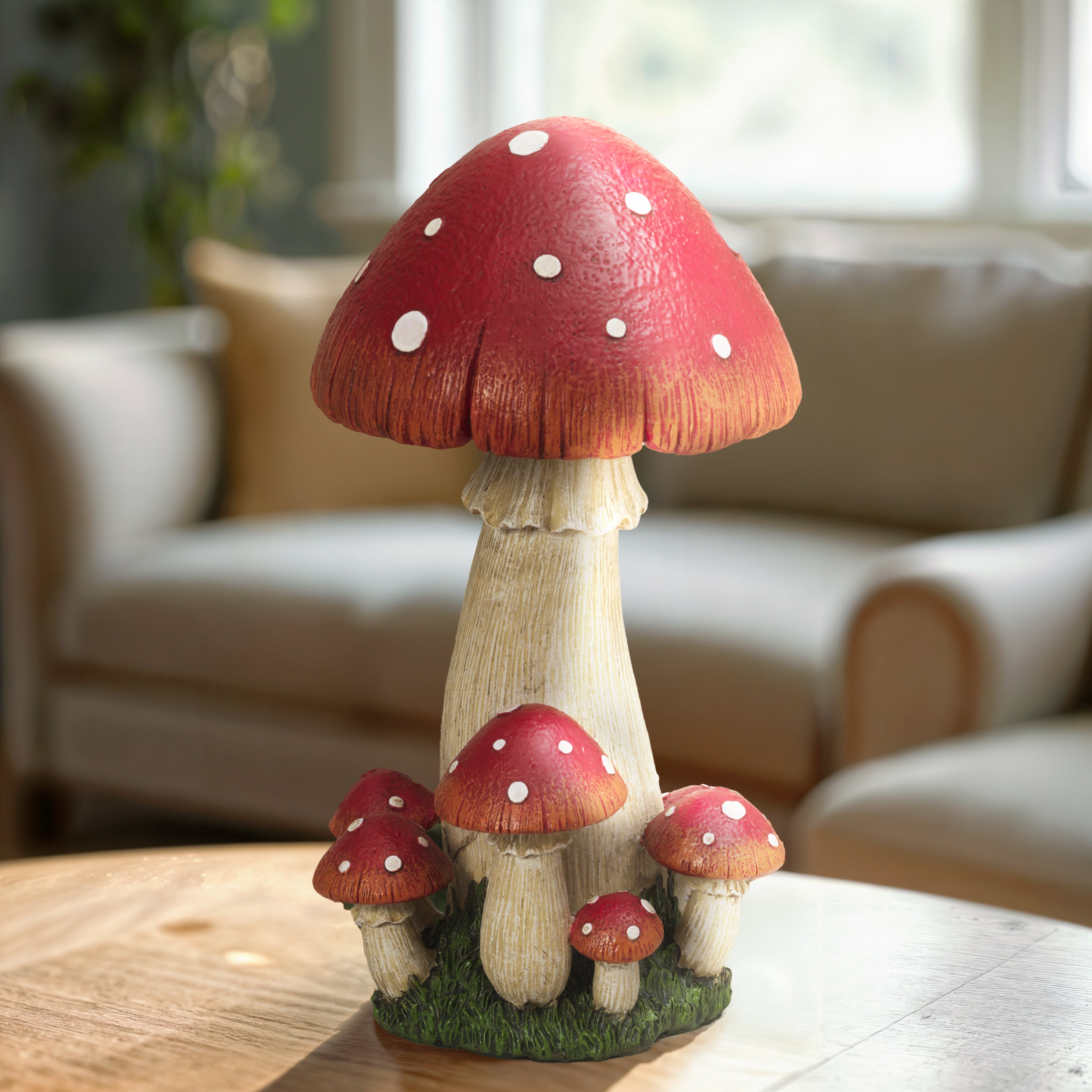 11.81 inch Resin Whimsical Indoor and Outdoor Mushroom Decor